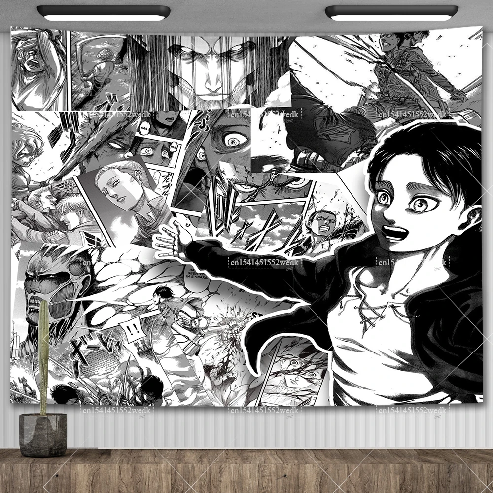 Гобелен на стену с изображением манги атаки Титанов Эрена флаги японского аниме