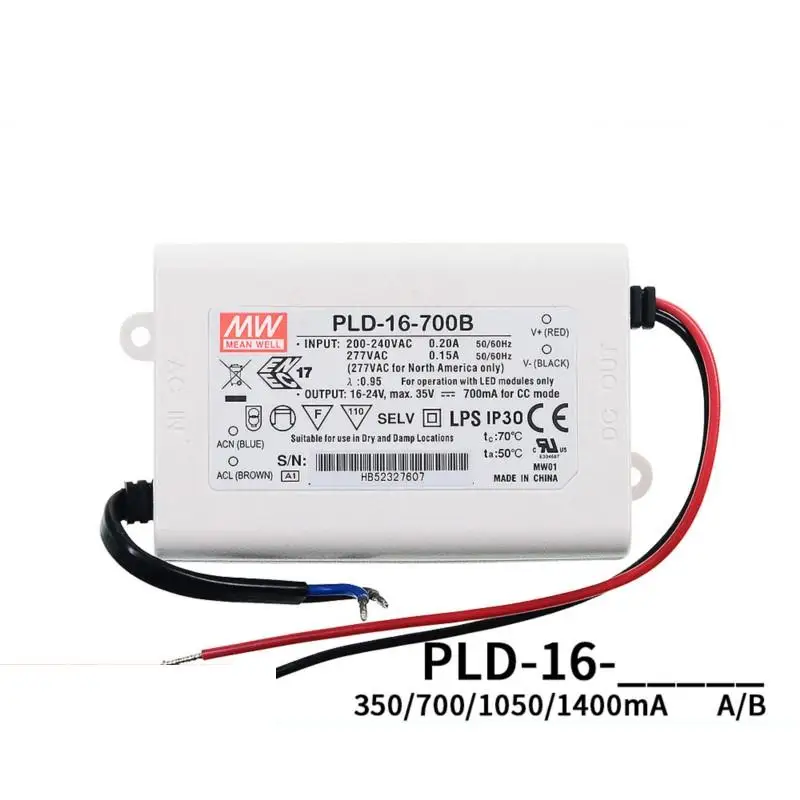 

Светодиодный источник питания PLD 700-16-700 - b 16 Вт ma Литой чехол водонепроницаемый источник питания постоянного тока PFC