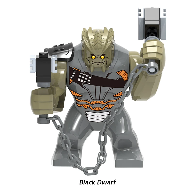 

1pcs Big Size Heroes Movie Building Blocks Black Dwarf Action Figures Accessories Head Bricks For Children Toys Gifts