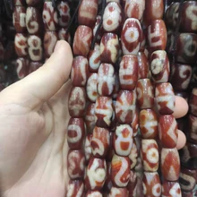 레드 마노 dzi 구슬 끈 드래곤 비늘 피닉스 피의 눈 신 킹콩 보리 잎 연꽃 귀족, 1 개/묶음
