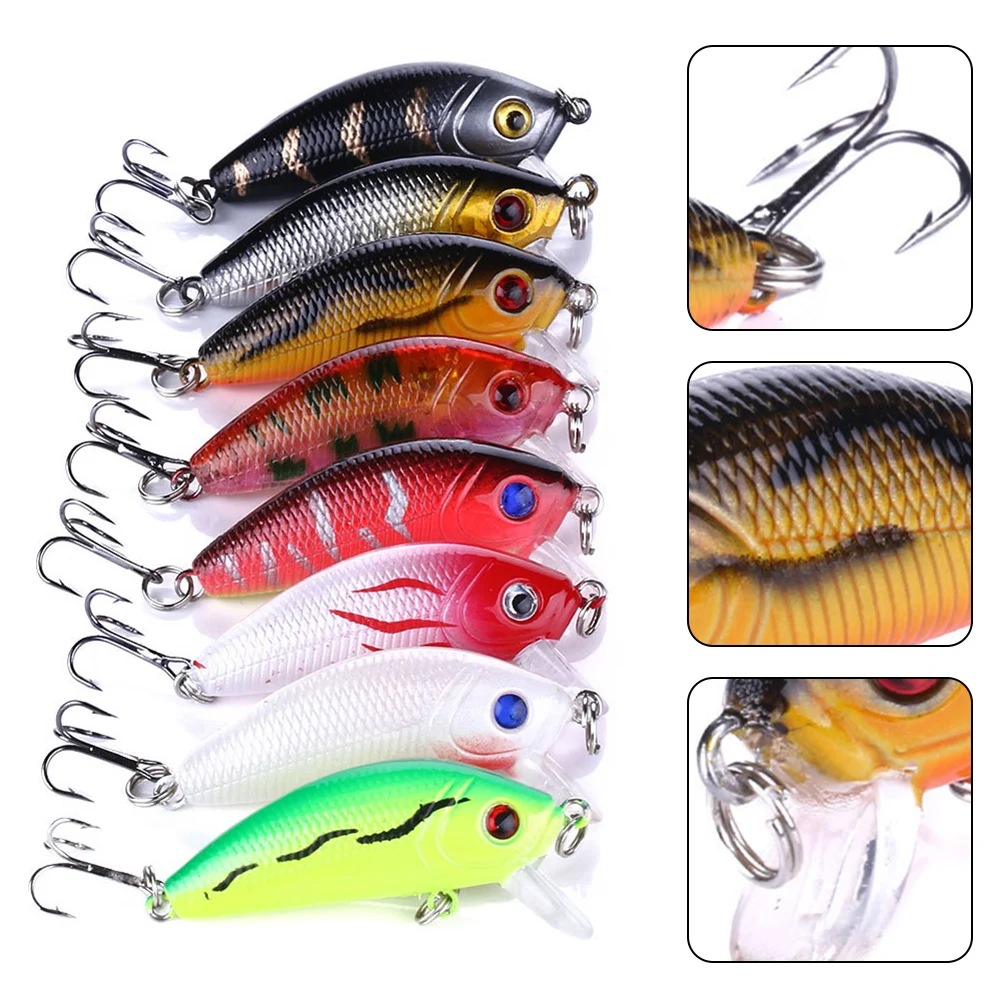 

1pcs 5cm/3.6g Artificial Bait Minnow Fishing Lure Bass Crankbait Tackle Wobbler Suitable For Freshwater And Saltwater