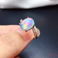 new natural opal ring 925 silver ladies ring colored opal luxury elegant beauty and beauty engagement christmas gift