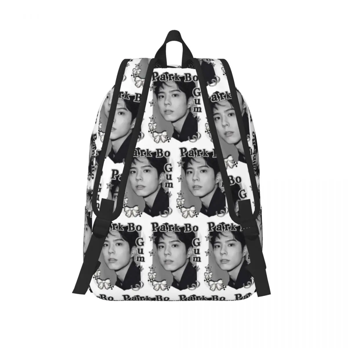 Фото Рюкзак Park Bo Gum Kpop для студентов, школьный рюкзак, походный рюкзак для путешествий, сумка для книг для мальчиков и девочек, сумки через плечо №5