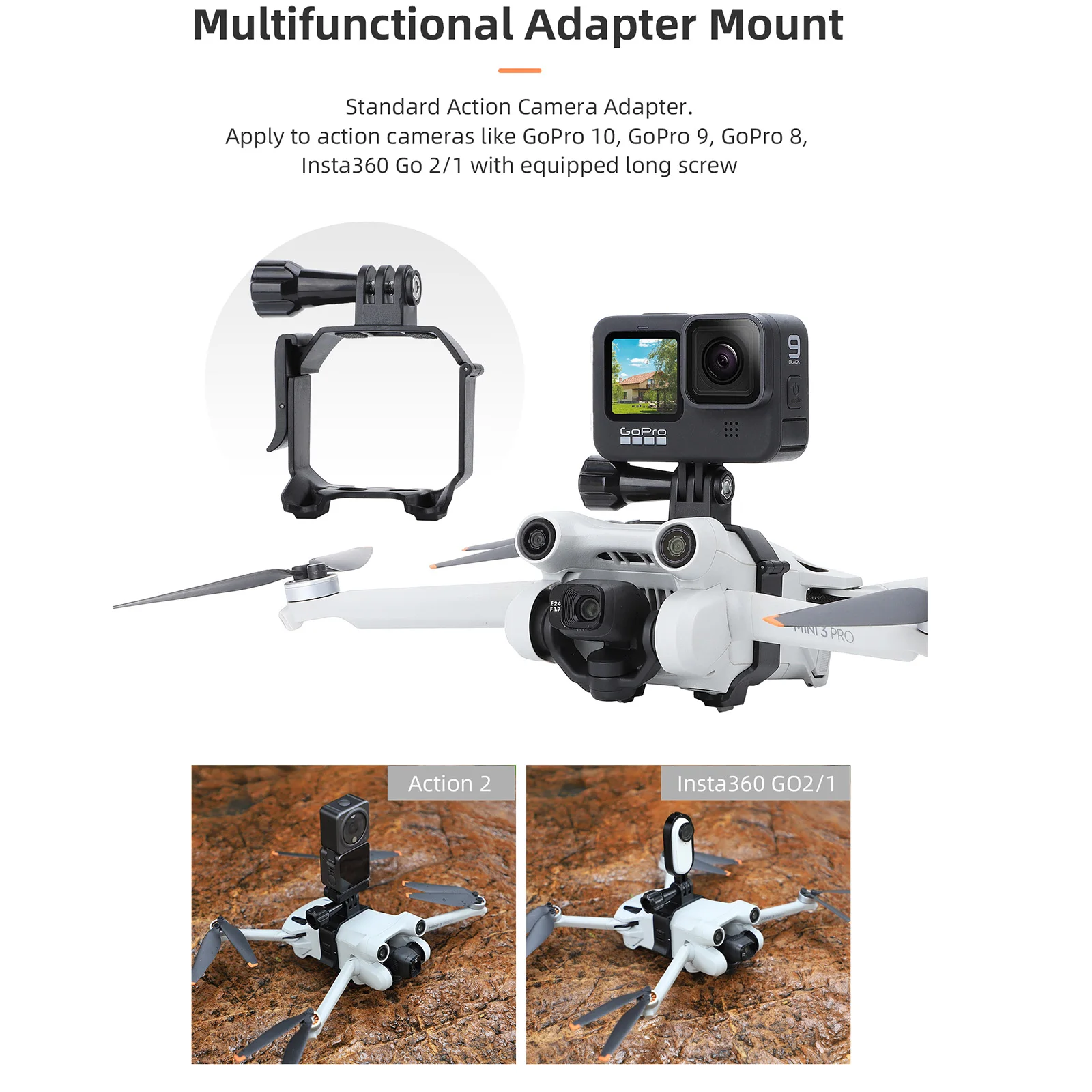 Держатель кронштейна расширенного адаптера W1/4 резьбовой винт для DJI MINI 3 Pro Drone 360