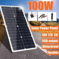 100w 30a controller solar panel usb 5v dc 12v flexible solar cells for car ship yacht battery charger waterproof