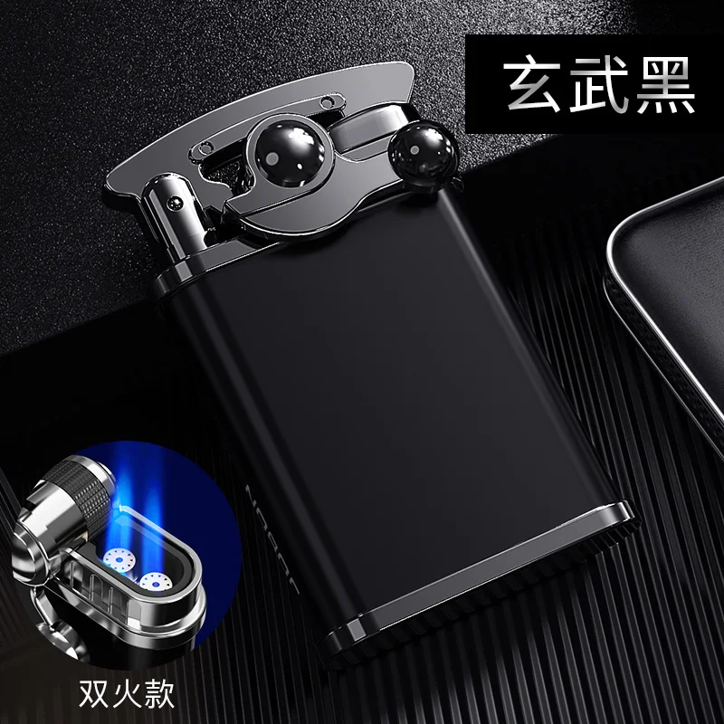 

New Metal High-end Double Torch Lighter Windproof Blue Flame Get Lighter Men's Gift Portable Carry Lighter