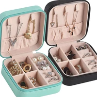 portable jewelry box jewelry organizer display travel jewelry necklace ring earring holder case leather storage organizador
