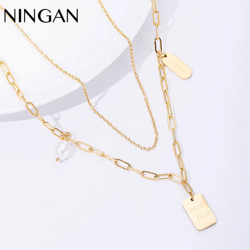 Новое Женское Ожерелье NINGAN модные ювелирные изделия цепочка удачи ожерелье