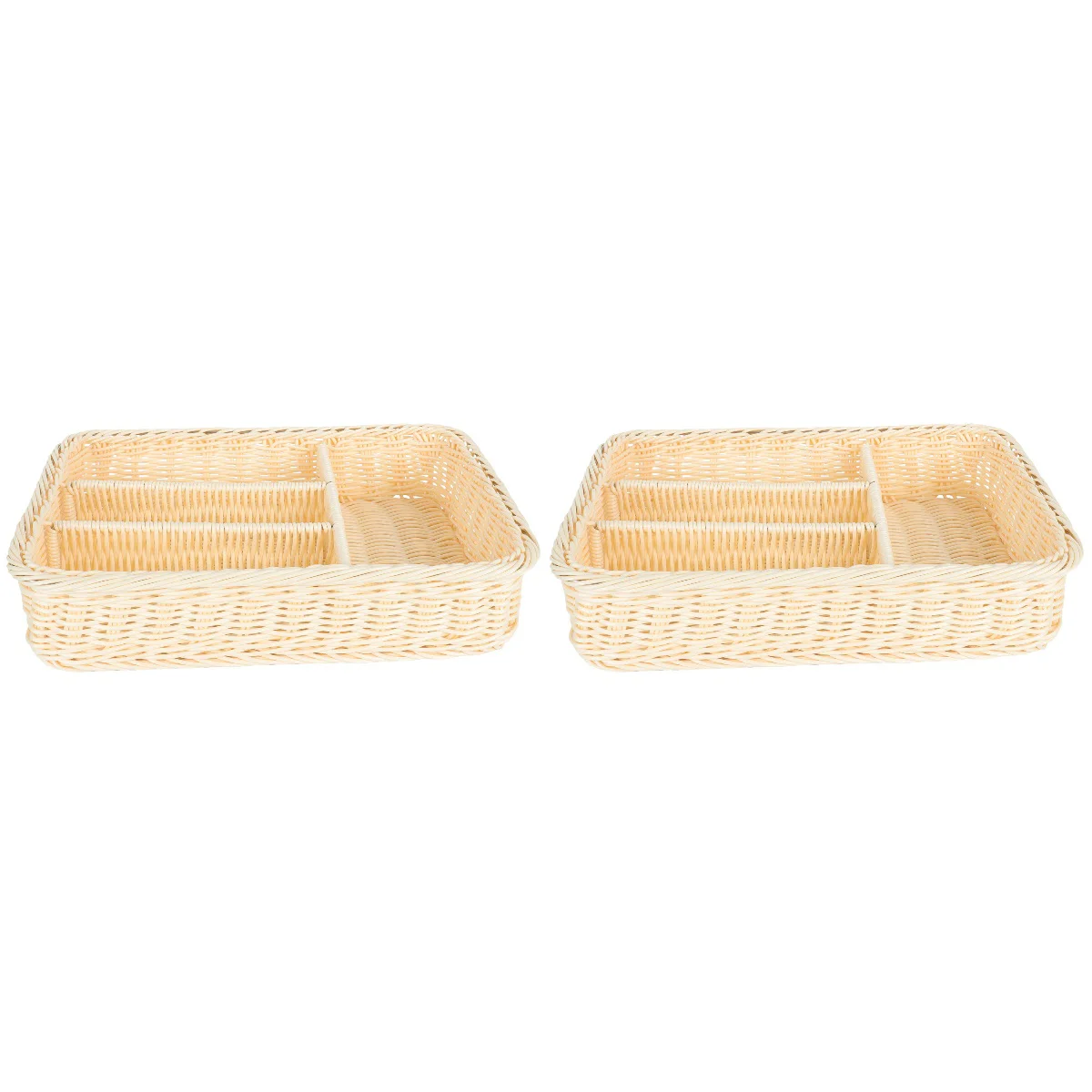 

Tray Storage Rattan Basket Organizer Cutlery Wicker Silverware Holder Woven Napkin Kitchen Tank Toilet Drawerflatware Towel