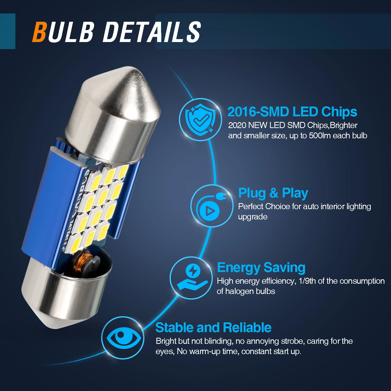 2 упаковки внутреннего освещения 31 мм лампа потолочного купола на крыше для Mazdas 3 5