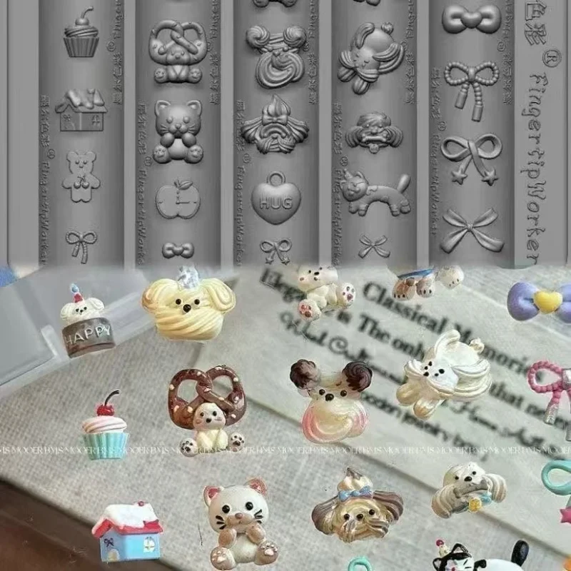 1 шт., торт, мороженое, свинья, пончики, 3D акриловая форма, украшение для ногтей, дизайн «сделай сам», силиконовый шаблон для ногтей, форма для ногтей (art.: 3920d10bb34fb) - 3920d10bb34fb