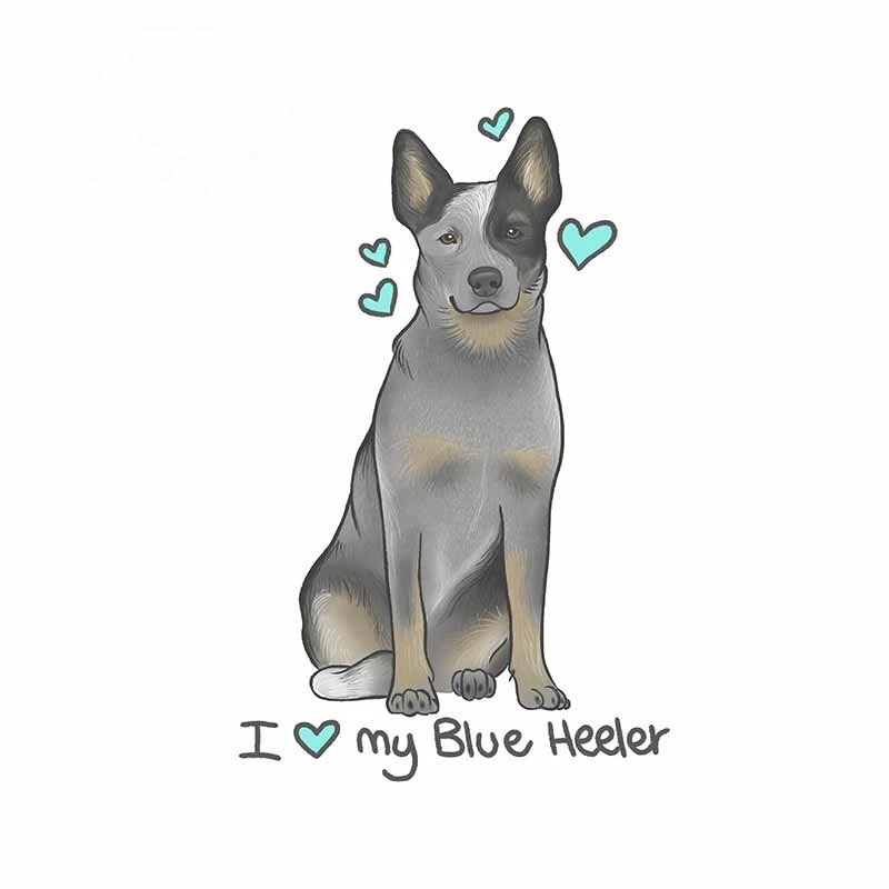 Реалистичные наклейки для австралийского скота, собаки, голубого цвета, мотоцикла, окклюзия, царапины, автомобильные наклейки, аниме наклейки на ветровое стекло 13 см