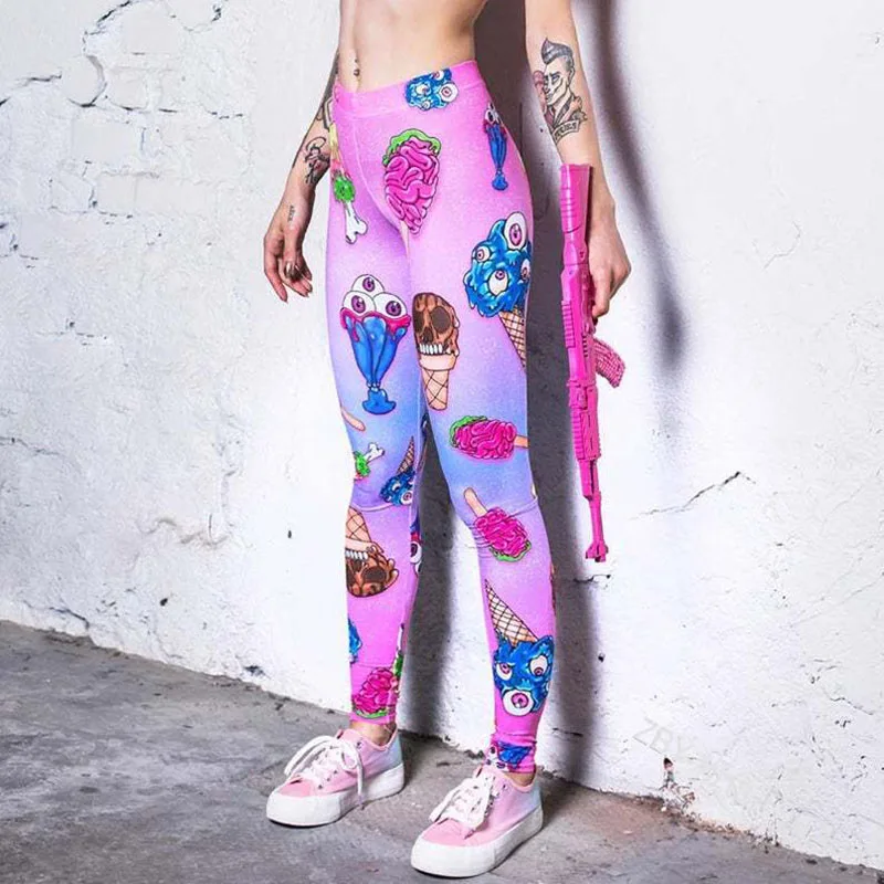 Леггинсы женские облегающие пикантная модная уличная одежда с принтом для бега