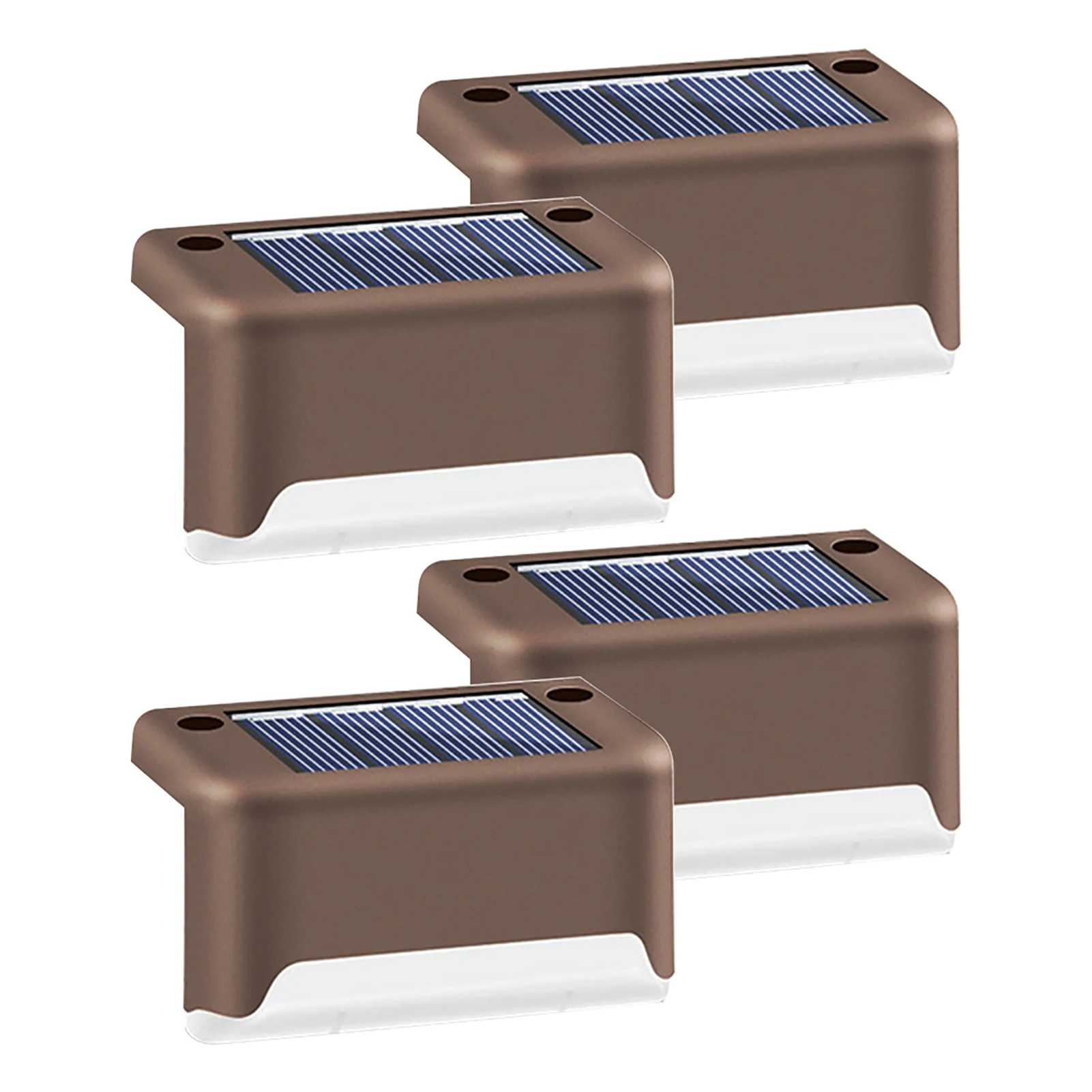 

4pcs Garden Outdoor Waterproof Safety Solar Deck Light Fence Lamp Pathway Porch Yard Patio Step Practical ABS Bright Led