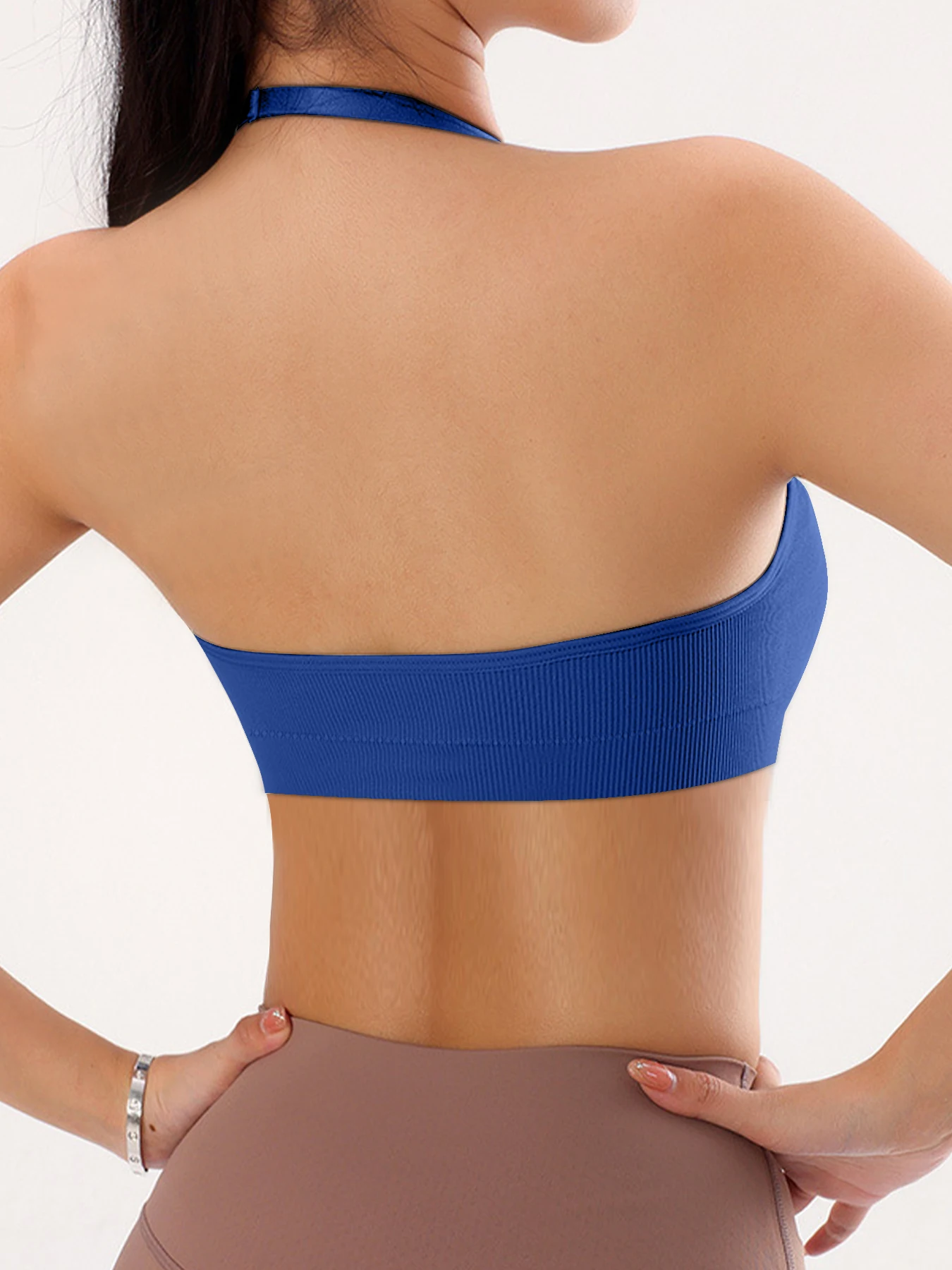 Biustonosz sportowy Bielizna wisząca na szyi Bezszwowa joga Oddychająca Stylowa Wygodna Wysoka Rozciągliwość @ D51