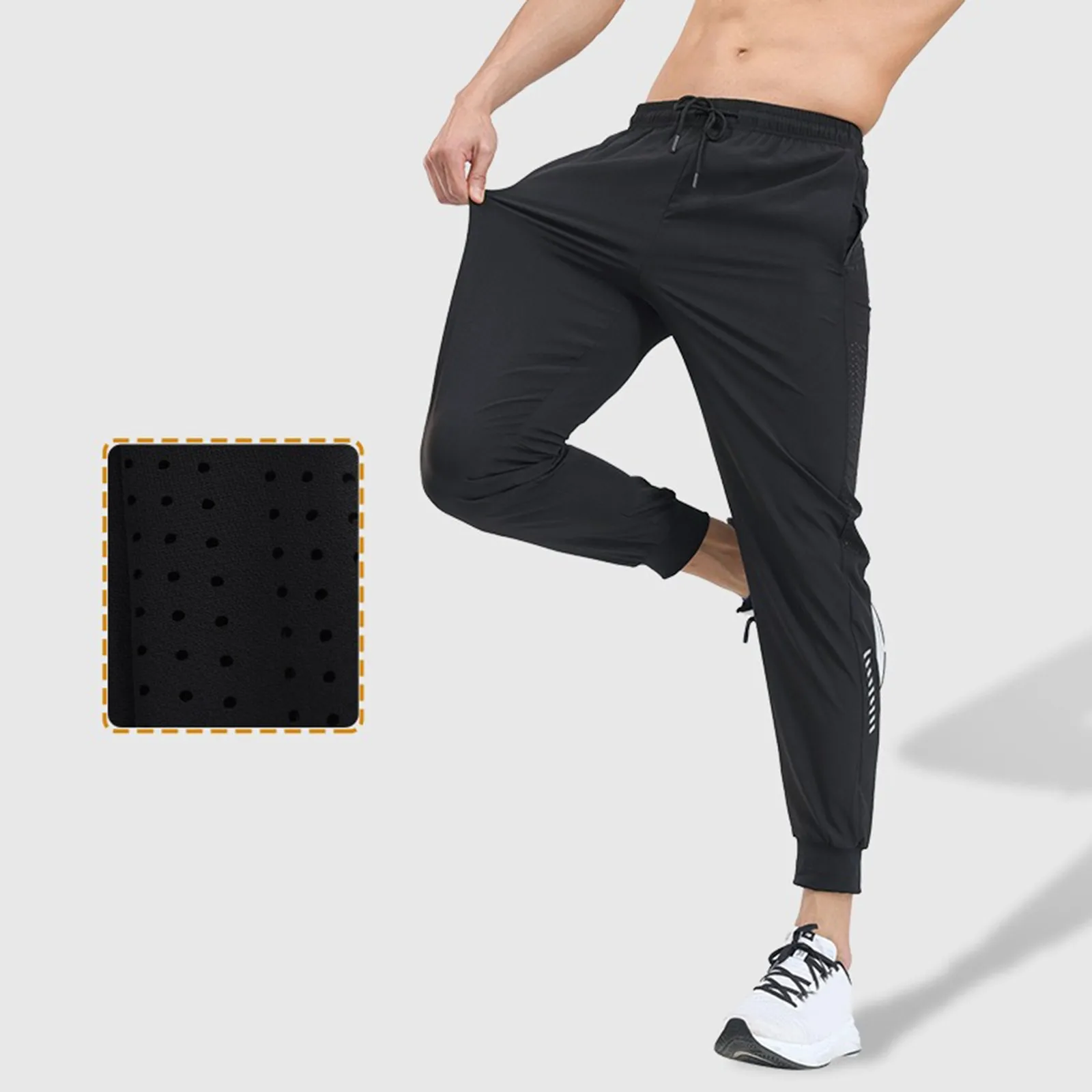 Джоггеры мужские на молнии с карманами быстросохнущие спортивные штаны дышащие