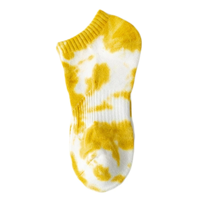 

Mens Summer Gradient Multicolor Print Low Cut Boat Socks Harajuku Hip Hop Colorful Skateboard Breathable Mesh Casual Short