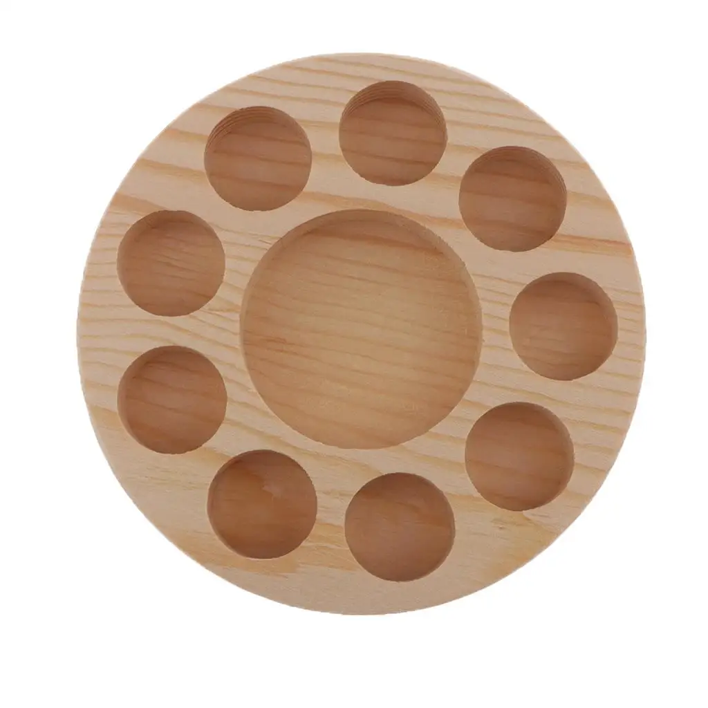 

0Slots Essential Oil Display Stand Wooden Storage Organizer Tray