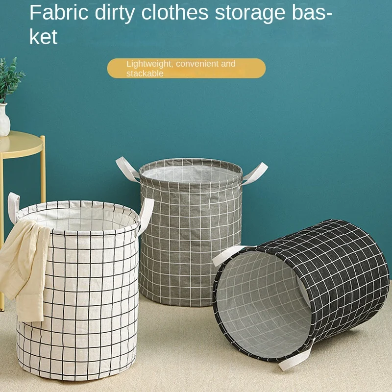 Fabric Dirty Clothes Basket Large Capacity Double Handle Laundry Foldable Clothes Toy Storage Basket Laundry Room Foldable