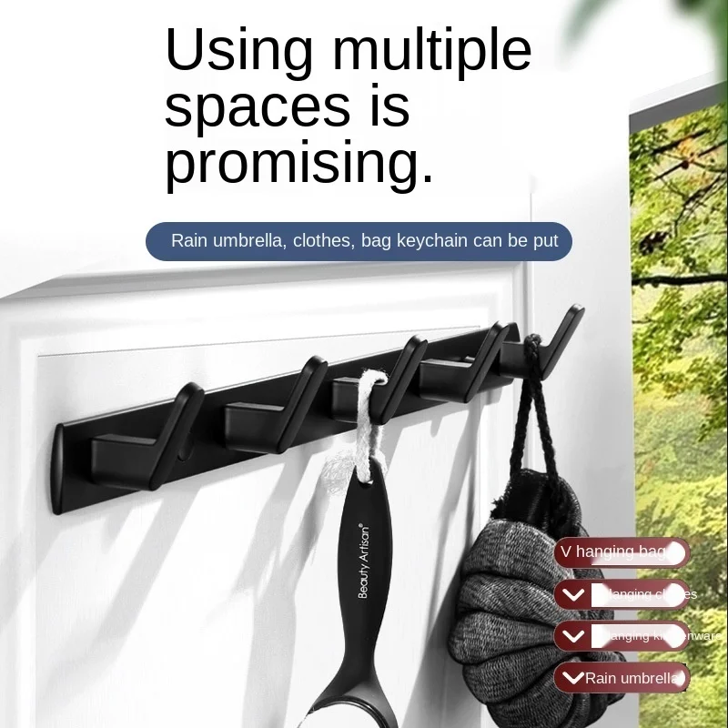 Крючок для одежды алюминиевый черный белый золотой с 5 крючками | Строительство и