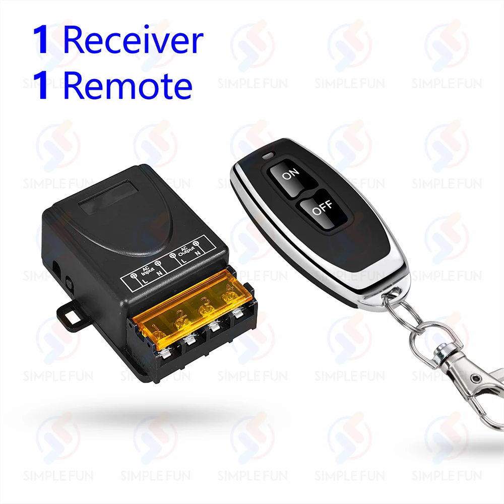 Беспроводной пульт дистанционного управления 433 МГц 110 В 220 В 230 В 30 А, передатчик ВКЛ/ВЫКЛ 50 м, релейный модуль высокой мощности, для вентилятора насоса, лампы DIY