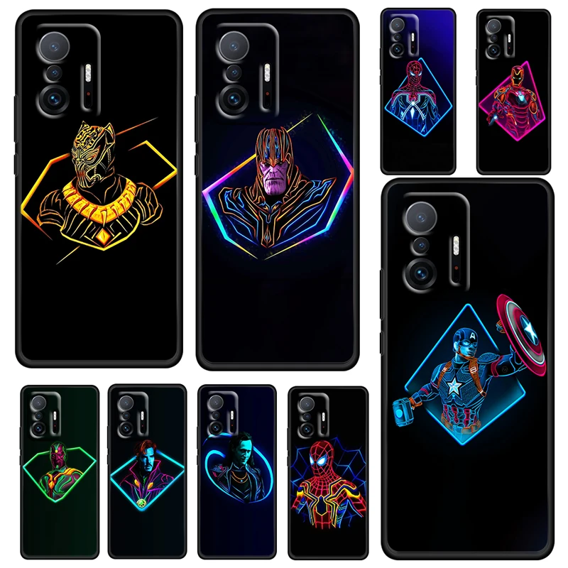 

Marvel hero color For Xiaomi Mi 12 11 11T 10T 10S Ultra Pro Lite 5G TPU Soft Silicone Black Phone Case Cover Fundas Coque Capa