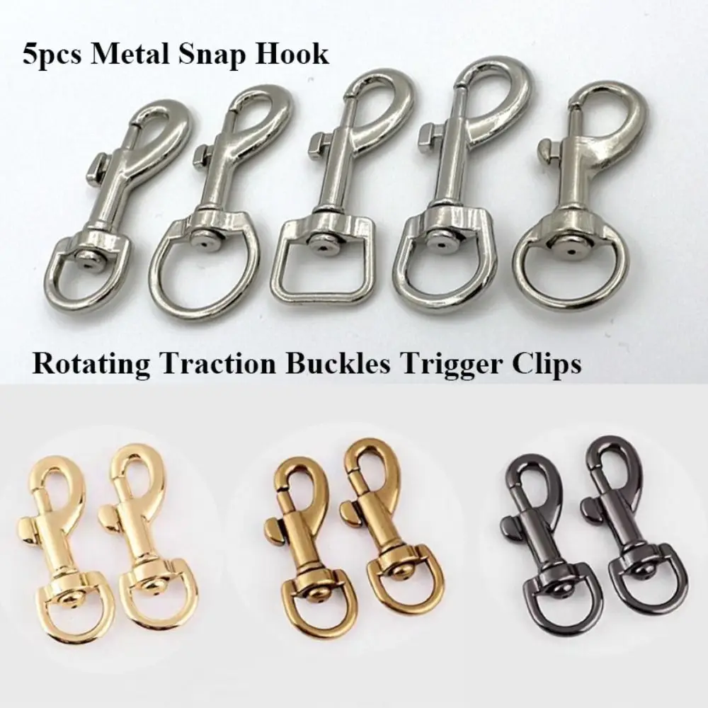 

5pcs Rotating Snap Hook High Quality Leather Strap Belt Keychain Metal Trigger Clips Belt Keychain Pet Traction Buckle