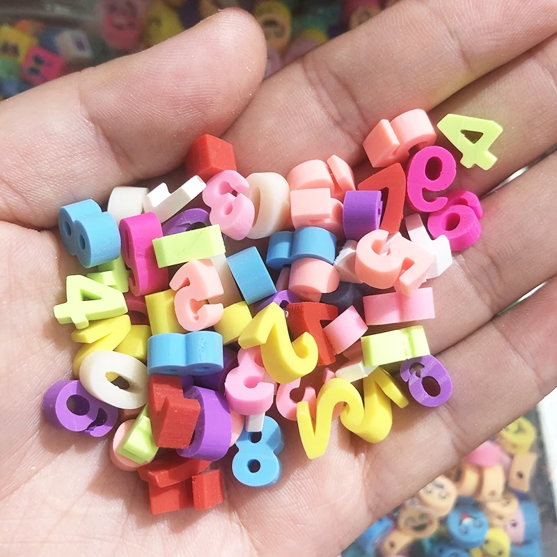 30/50Pcs 23 Style New Flower Heart Shape Clay Beads Polymer Clay Spacer Loose Beads For Jewelry Making Bracelet Necklace