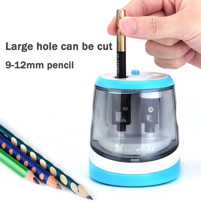 Automatic Electric Auto Pencil Sharpener Two-hole Battery Operated Sharpener 6-12mm Diameter Writing and Drawing Pencils Tools