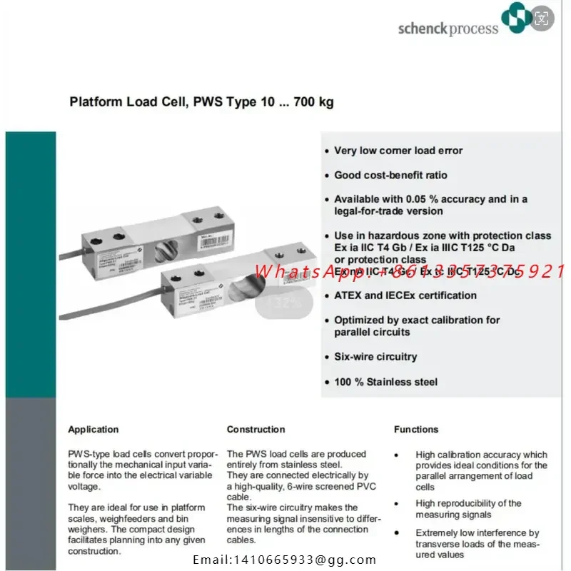 Фото Тензодатчик платформенный Schenck PWS PWS-C3-30KG 60KG 100KG 150KG 300KG №3