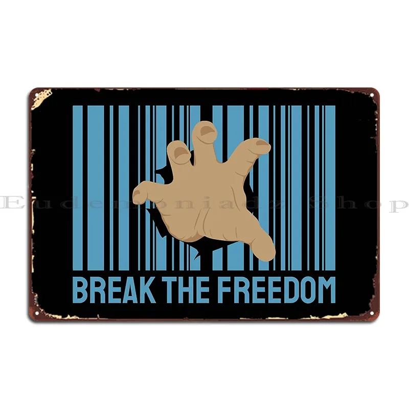 Надпись break the freedom для влюбленных цифрового кочевника металлический знак