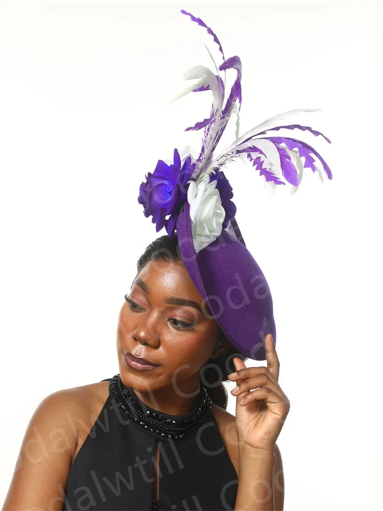 Женская шляпа-Таблетка с перьями