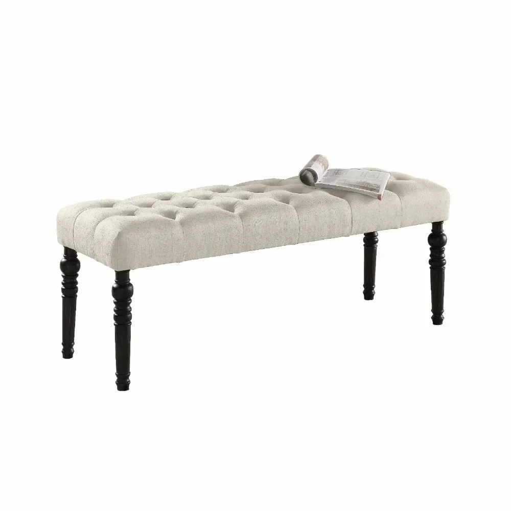 

Roundhill Furniture Leviton Fabric Tufted Dining Bench, Bedroom Bench, Chairs for Living Room, Multiple Color Options
