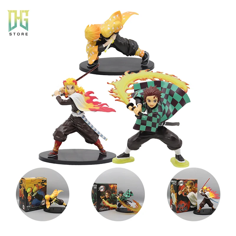 

Фигурка аниме «рассекающий демонов», 16 см, Tanjiro Agatsuma Zenitsu Kyoujurou, Коллекционная модель, подарок для детей на Хэллоуин и Рождество