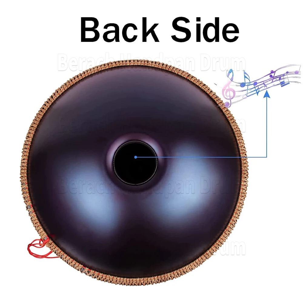Пурпурный барабан Handpan 12 оттенков 22 дюйма D маленький стальной для языка Йога