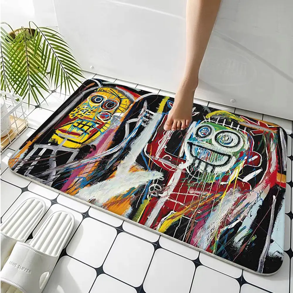 Фланелевый напольный коврик Jean Мишель Basquiat с художественным граффити