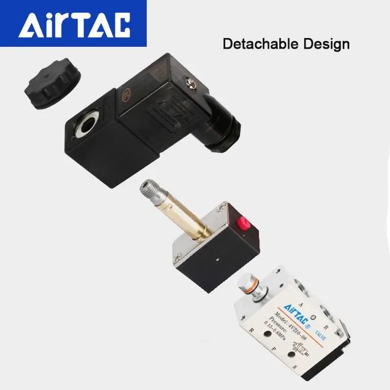 Электрический электромагнитный клапан AirTAC 4V110-06 4V210-08 4V310-10 4V410-15