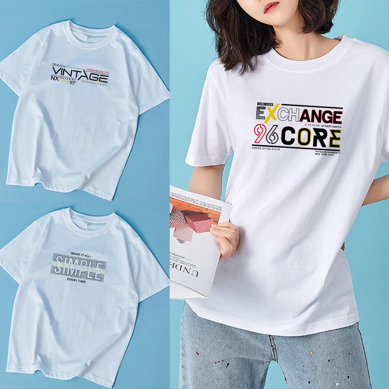 

Women T-shirts Creative Font Print Tops Summer Harajuku Oversized Gothic Short Sleeve Tshirt Soft Ladies Top Summer Clothing