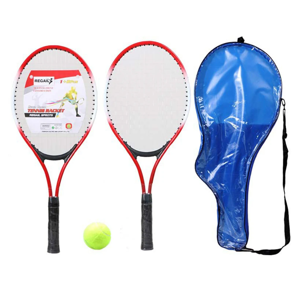 

Set Of 2 Teenager's Tennis Racket With Free Ball For Training High-density Carbon Nano Tennis Racket For Beginner Practice