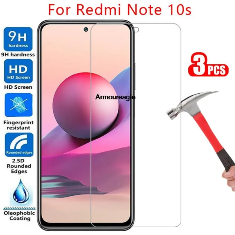 Защитное закаленное стекло для xiaomi redmi note 10 s, пленка для защиты экрана xiomi ksiomi readmi remi note10s, not 10 s s10, 3 шт.