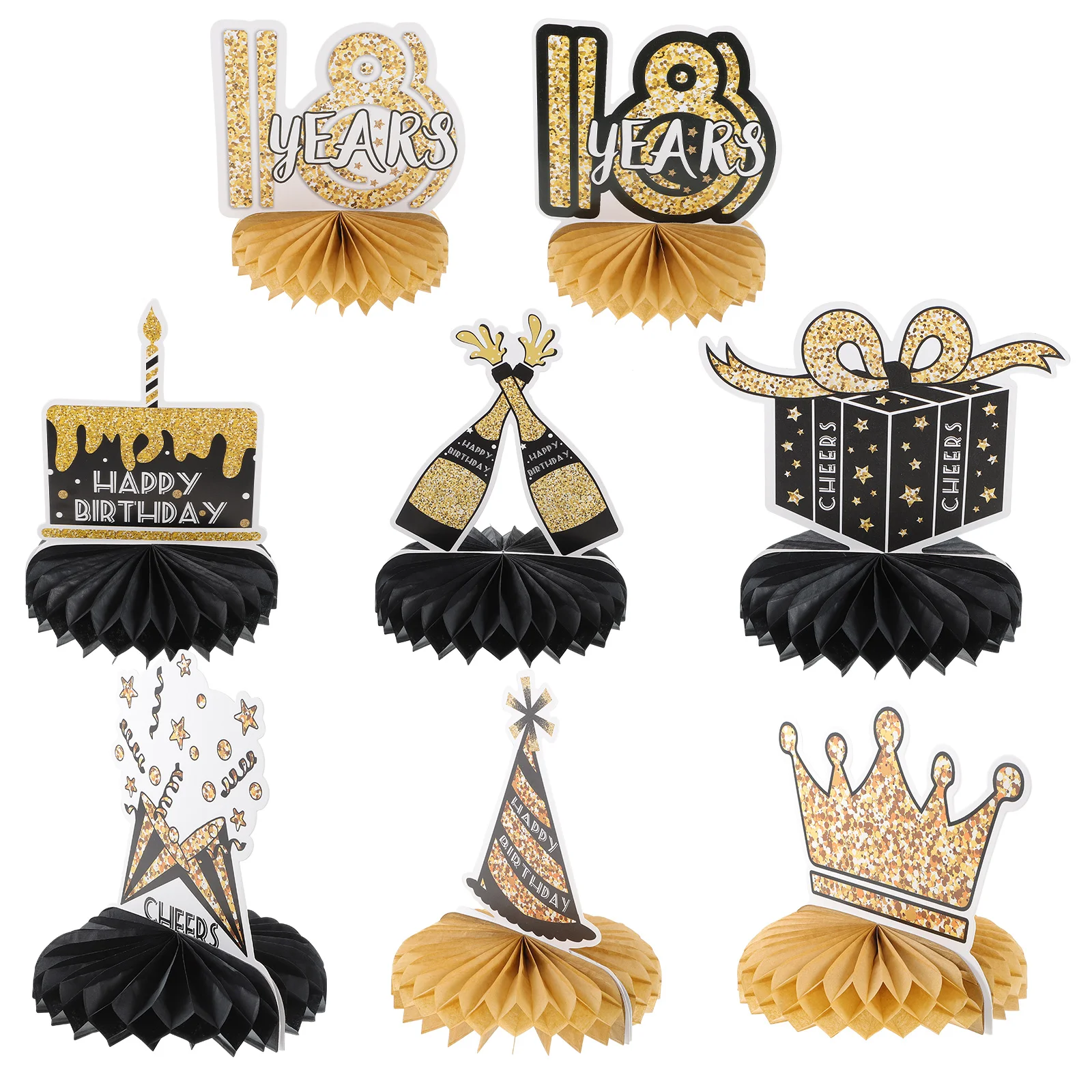

Birthday Decorations Table Honeycomb 18Th Party Happydecoration Centerpiece Sign Centerpiecesgold Toppers Black Decor Pieces