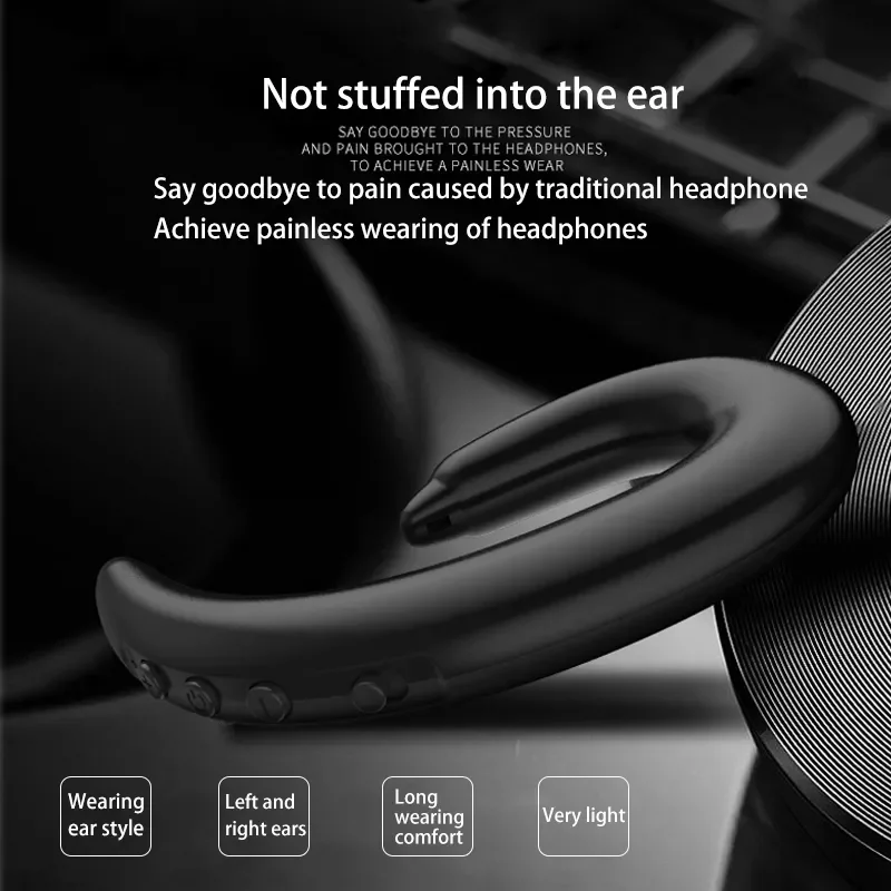 

2022New Earhook Headset Wireless Bluetooth-compatible Earphone Stereo Headphone HD Call Headset With Mic For Smartphone New 2021