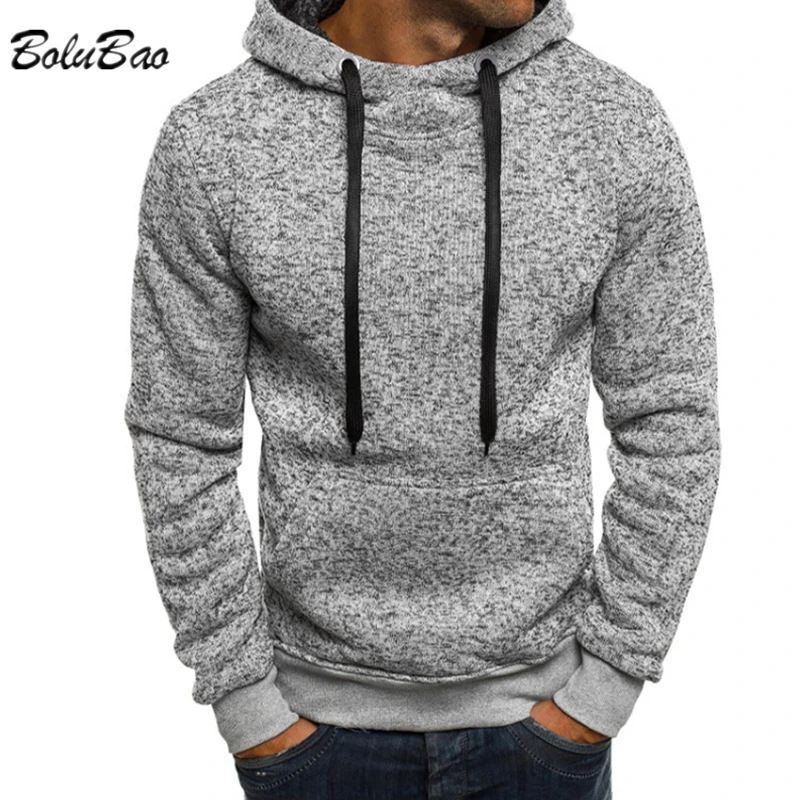 

BOLUBAO Spring and Autumn Men's New Hooded Sweatshirt Youth Fashion Trend Pullover Hoodies Solid Color Casual Slim Hoodies Men