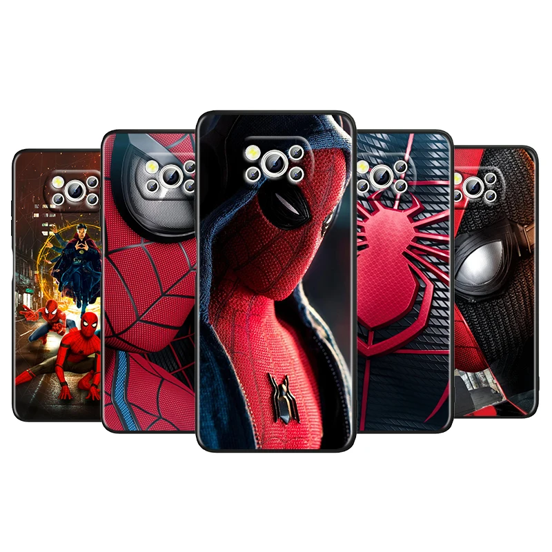 

Avengers Spiderman Man For Xiaomi Poco M4 X3 F3 GT NFC M3 C3 M2 F2 F1 X2 Pro Mi Play Soft Silicone Black Phone Case Coque Cover