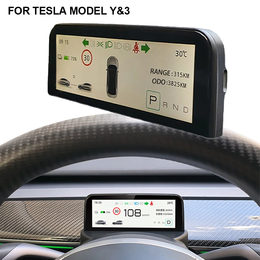 

5.16/4.6 Inches HUD Head Up Display IPS Screen Turn Signal Charging Display For Tesla Model 3/Y Type-C LCD Speed Display Aircode