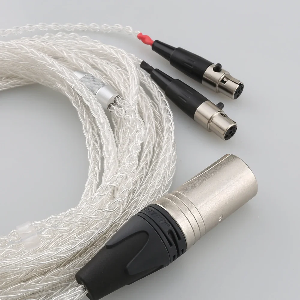 99% чистое серебро 8-жильный HiFi-кабель 4-контактный XLR сбалансированный разъем для