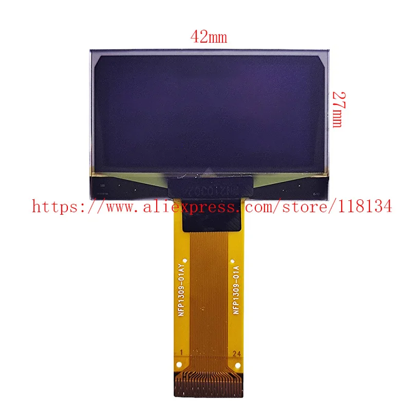 Polegadas Pmoled Display Screen Nfp130901a Luz Amarela 24pin Nfp1309-01ay 1.54
