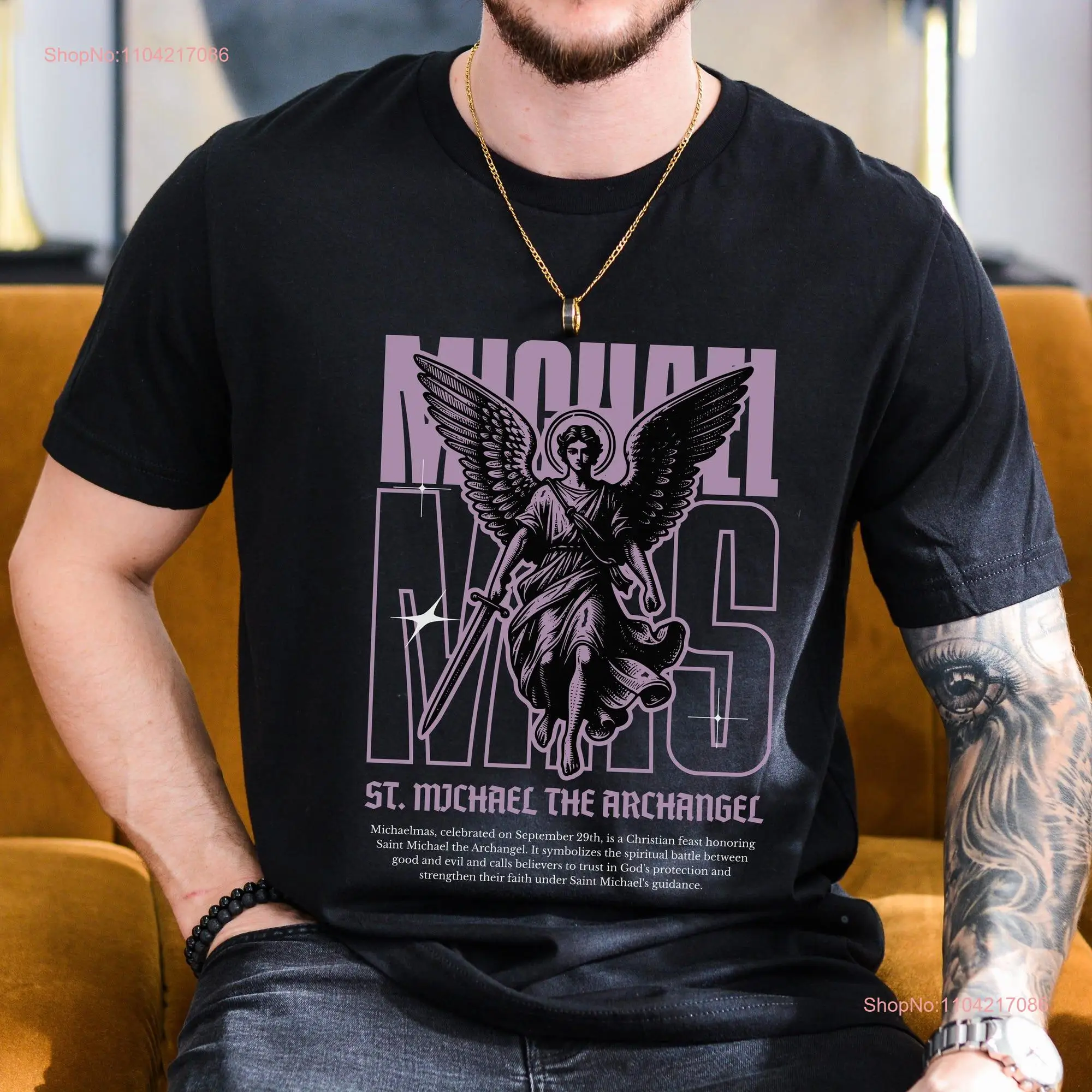 Футболка Michaelmas принесите возврату Святого Михаила Архангел чечевичный папа Мама