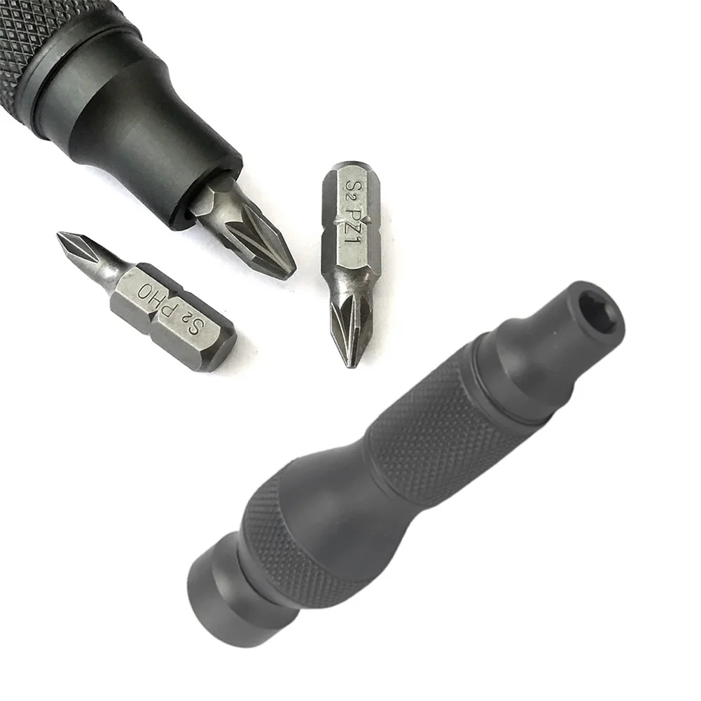 

Screwdriver Bit Holder Aluminum Alloy 100mm Quick Change Bits Handle For 6.35mm 1/4" Hex Shank Extensions Magnetic Manual Tool