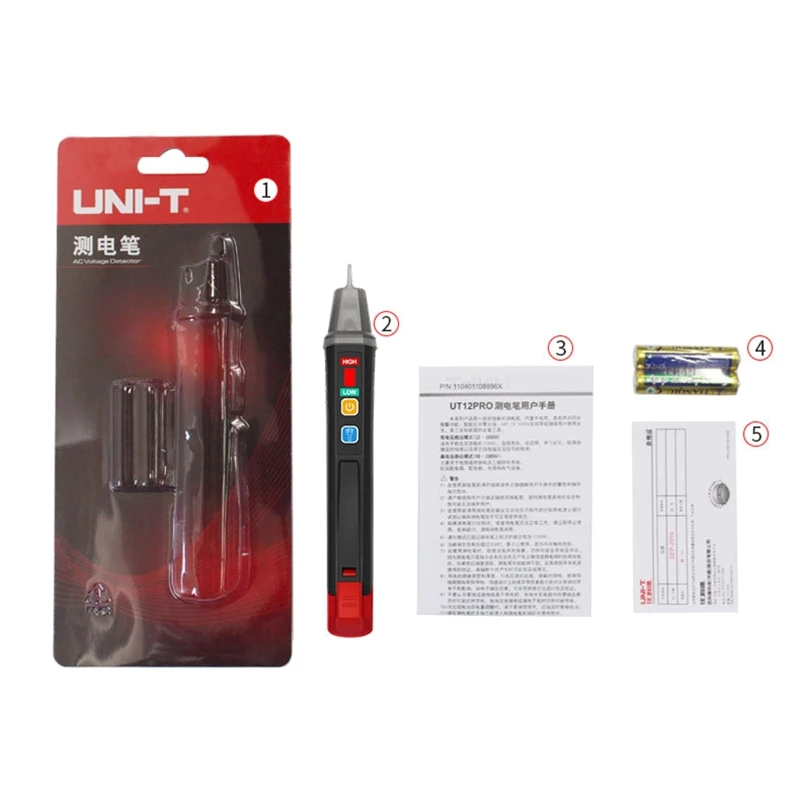 

Voltage Tester Pen Non-Contact AC Voltage Detector Dual Range 12V-1000V/90V-1000V Live/Null Wire Judgment Auto-off